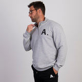 Heather Grey Funnel Neck Half Zip Sweatshirt